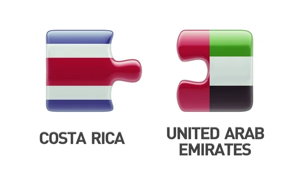 联合阿拉伯联合酋长国哥斯达黎加拼图概念 — 图库照片