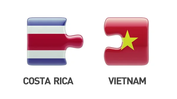 Vietnam Costa Rica Puzzle Concepto — Foto de Stock