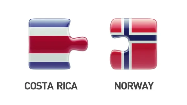 Norvegia Costa Rica Puzzle Concept — Foto Stock