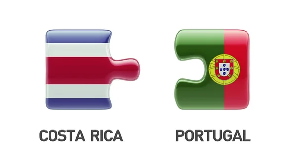 Portugal Costa Rica Puzzle Concept — Stock Photo, Image