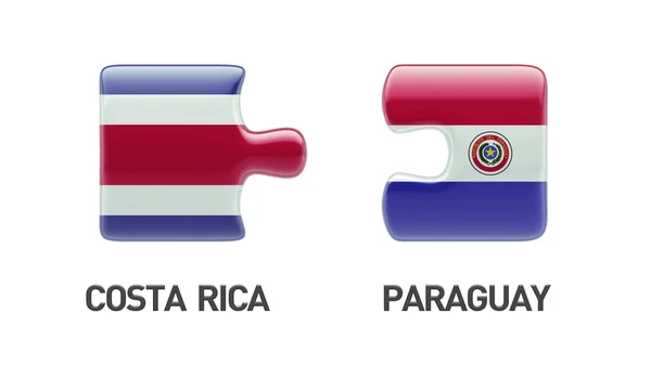 Paraguay Costa Rica Puzzle Concepto — Foto de Stock