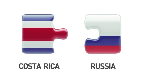 Russie Costa Rica Puzzle Concept — Photo