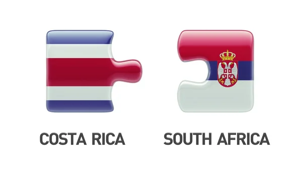 Serbia Costa Rica Puzzle Concepto — Foto de Stock