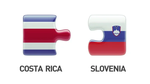 Slovenië Costa Rica puzzel Concept — Stockfoto