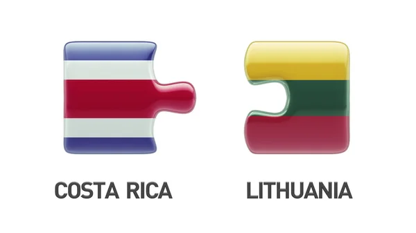 Lithuania Costa Rica Puzzle Concept — Stock Photo, Image