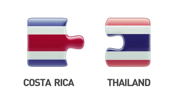 Tailandia Costa Rica Puzzle Concepto — Foto de Stock