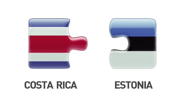 Concetto di Puzzle di Estonia Costa Rica — Foto Stock