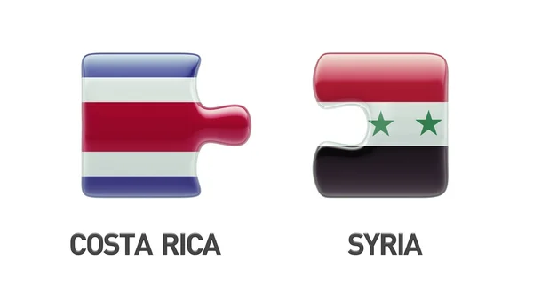 Syria Costa Rica Puzzle Concept — Stock Photo, Image