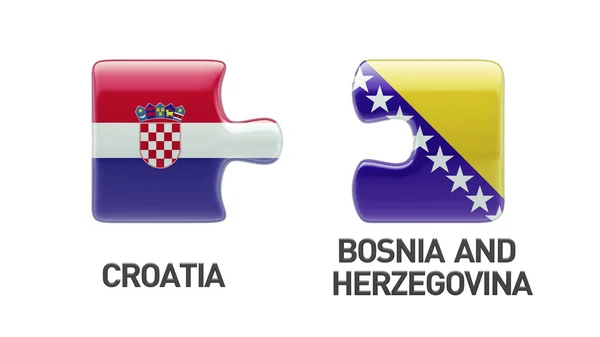 Bosnien och Hercegovina Kroatien pussel koncept — Stockfoto