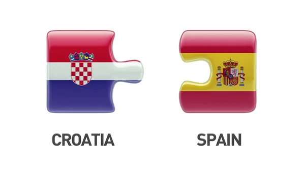 Spagna Croazia Puzzle Concept — Foto Stock