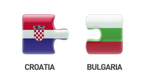 保加利亚克罗地亚拼图概念 — 图库照片