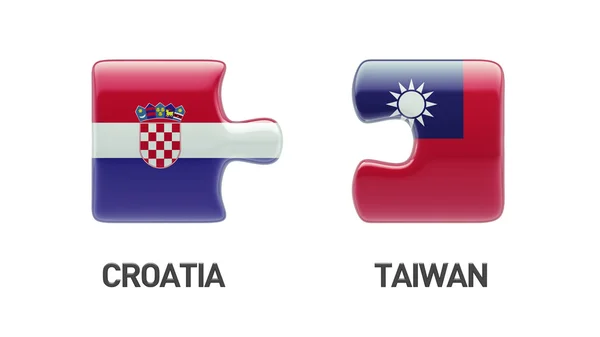 Taiwan Kroatien pussel koncept — Stockfoto