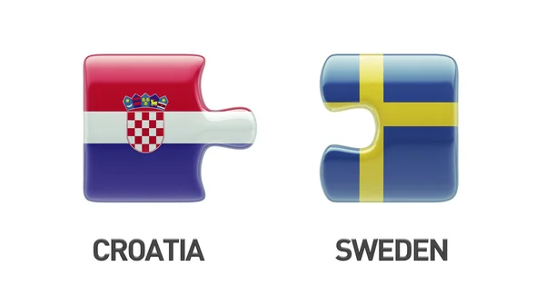 Schweden croatia puzzle konzept — Stockfoto