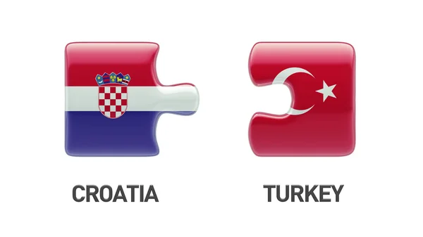 Törökország Horvátország nehézség koncepció — Stock Fotó