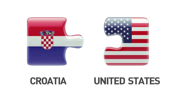 Spojené státy Chorvatsko logická koncepce — Stock fotografie