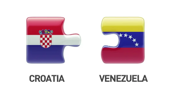 ベネズエラ クロアチア パズル コンセプト — ストック写真