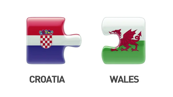 Gales Croacia Puzzle Concepto — Foto de Stock