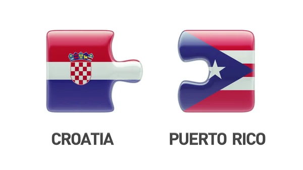 Puerto Rico Kroatië puzzel Concept — Stockfoto