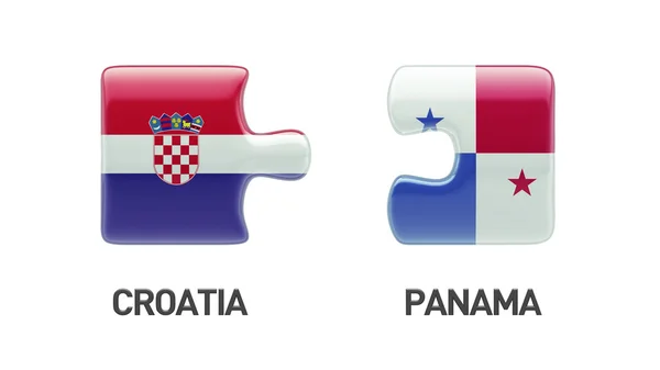 Panamá Croacia Puzzle Concepto — Foto de Stock