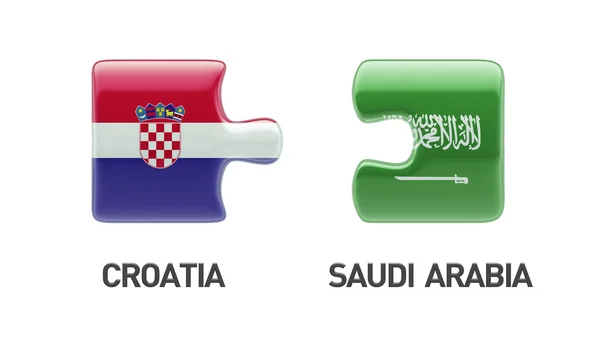 Saudiarabien Kroatien pussel koncept — Stockfoto