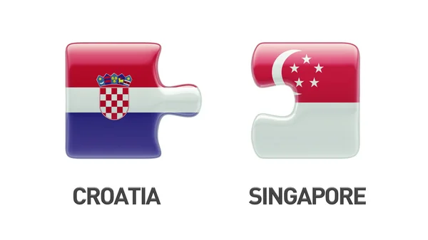 シンガポール クロアチア パズル コンセプト — ストック写真