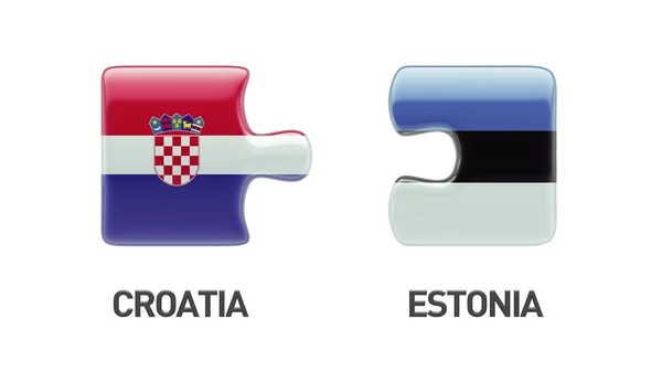 Estland Kroatien Puzzle-Konzept — Stockfoto