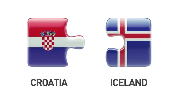 Islandia Croacia Puzzle Concepto —  Fotos de Stock