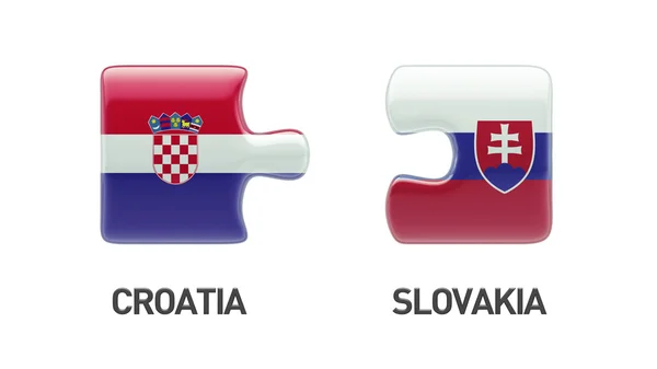 Словакия Croatia Puzzle Concept — стоковое фото