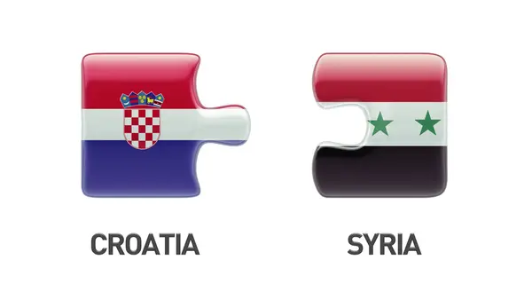 Syrië Kroatië puzzel Concept — Stockfoto