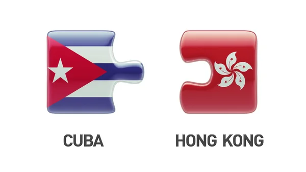 Kuba Hong Kong pussel koncept — Stockfoto