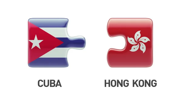 Cuba Hong Kong puzzel Concept — Stockfoto