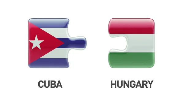 Cuba Hongarije puzzel Concept — Stockfoto