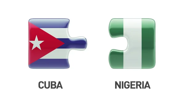 Cuba Nigeria Puzzle Concepto — Foto de Stock