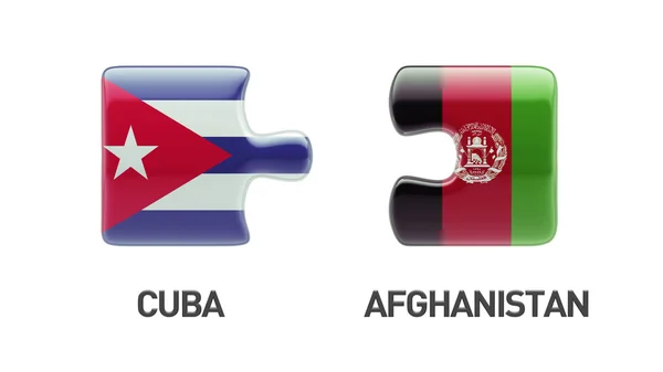 Afghánistán na Kubě logická koncepce — Stock fotografie
