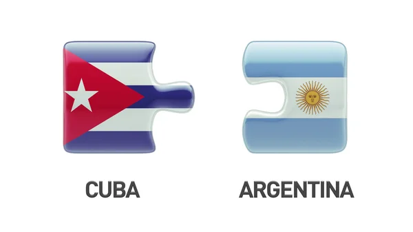 Cuba Argentinië puzzel Concept — Stockfoto