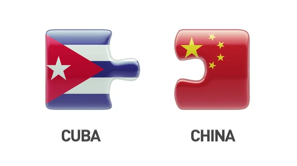 Κούβα Κίνα παζλ έννοια — Φωτογραφία Αρχείου