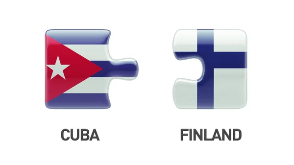 Cuba Finland puzzel Concept — Stockfoto