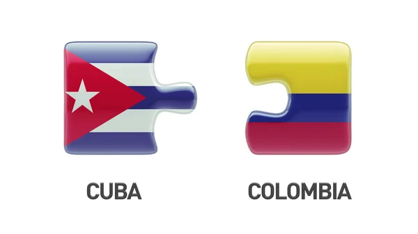 Cuba Colombia  Puzzle Concept — Stock Photo, Image
