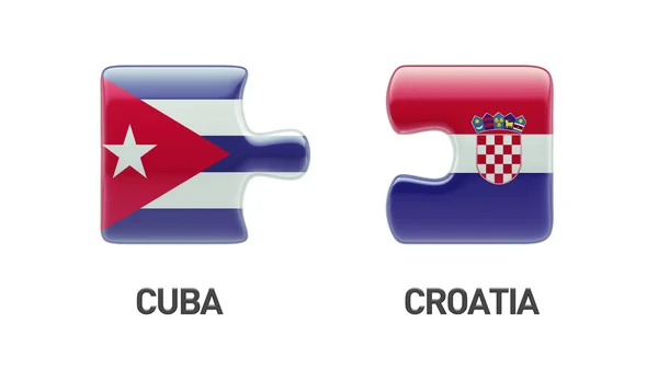 Kuba Horvátország nehézség koncepció — Stock Fotó