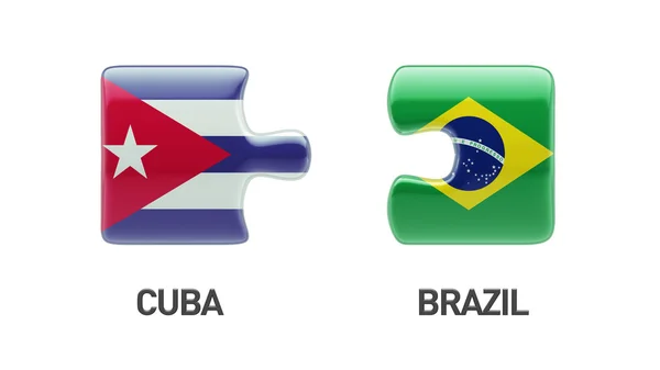 Brazilië Cuba puzzel Concept — Stockfoto