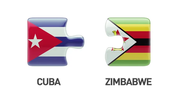 Zimbabwe Cuba Puzzle Concept — Photo