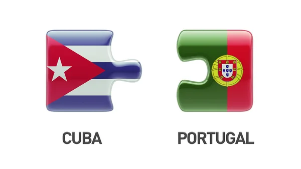 Portugal Cuba Puzzle Concepto — Foto de Stock