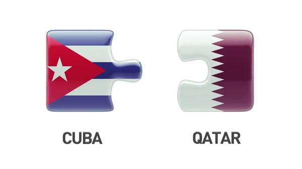 Qatar Cuba puzzel Concept — Stockfoto