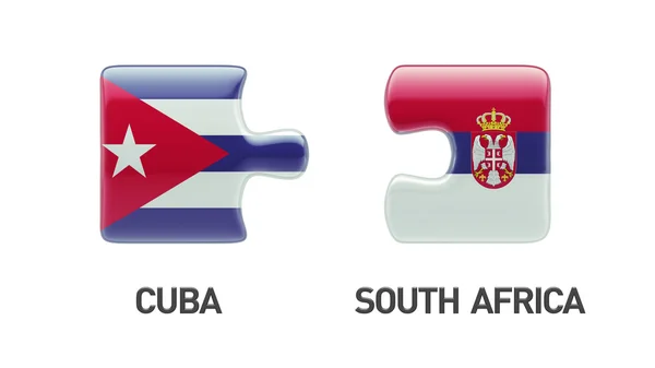 Concetto di Puzzle di Serbia Cuba — Foto Stock