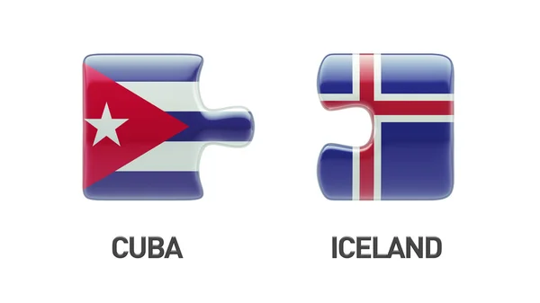 IJsland Cuba puzzel Concept — Stockfoto