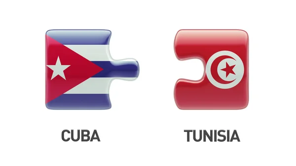 Tunesië Cuba puzzel Concept — Stockfoto