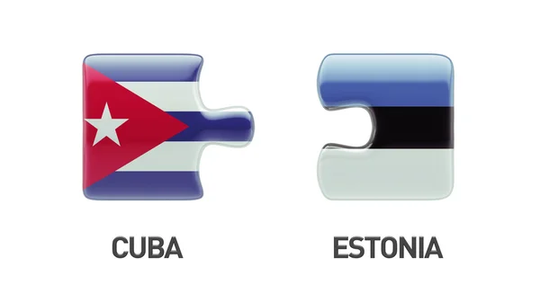 Concetto di Puzzle di Cuba Estonia — Foto Stock