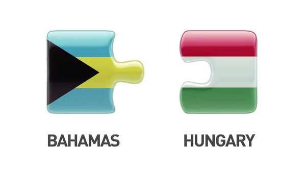 Bahamas Hungary Puzzle Concept — Stock Photo, Image