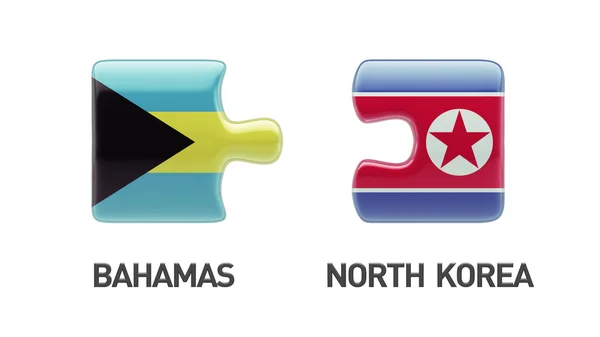 Bahamas North Korea Puzzle Concept — Stock Photo, Image