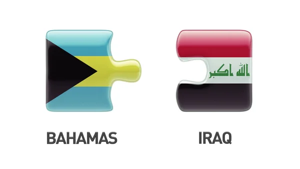 Bahamas Iraq Puzzle Concept — Stock Photo, Image
